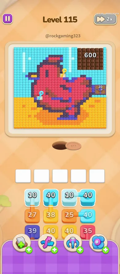 Starting board of Colony Flow Level 115