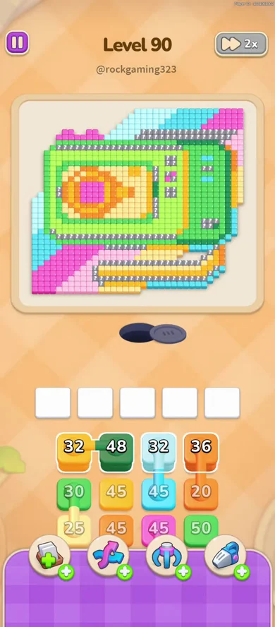 Starting board of Colony Flow Level 90